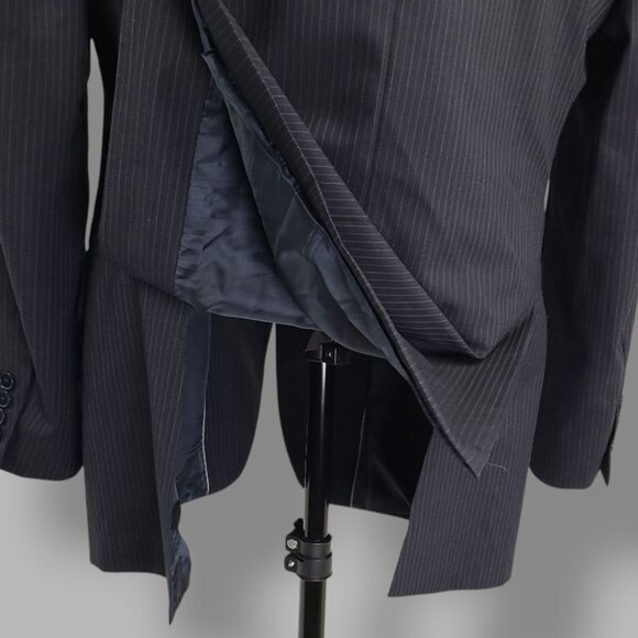 Brooks Brothers 346 Black Striped 2-Piece Suit 43R- Pants W46xL28 - Picture 9 of 16